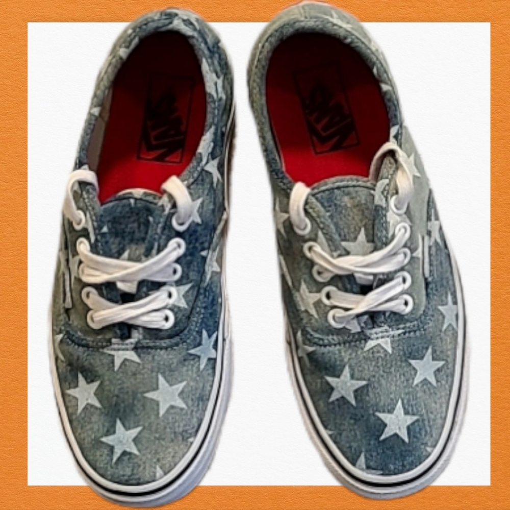 Vans Era Acid Wash Denim Skate Shoes Size 8.5